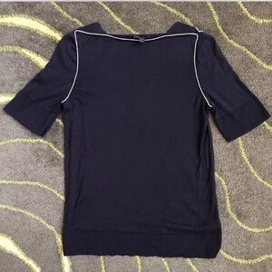 COS short sleeve knit top with contrast piping